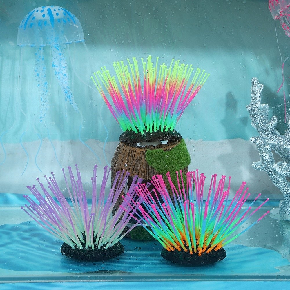 七彩软体海胆鱼缸造景底座摆件水族用品布置懒人夜光海葵珊瑚摆饰,宠物/宠物食品及用品,造景/装饰,淘宝优惠券,粉丝福利购,淘宝优惠卷