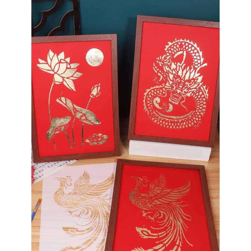 烧箔画diy材料包手工金箔相框装饰画全套沙龙社区文创意暖场活动