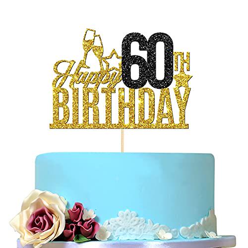 happy 60th birthday cake topper - sixty-year-old cak
