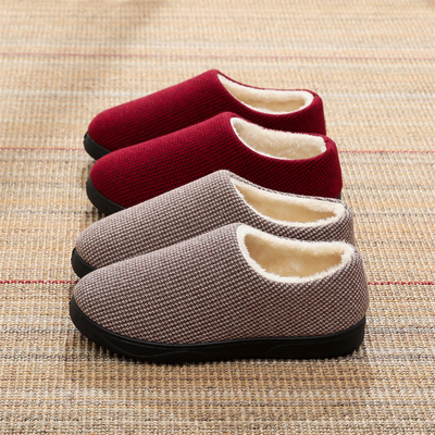 新款拖鞋冬季男女加绒棉鞋保暖加厚妈妈鞋软底厚底居家防滑毛毛鞋