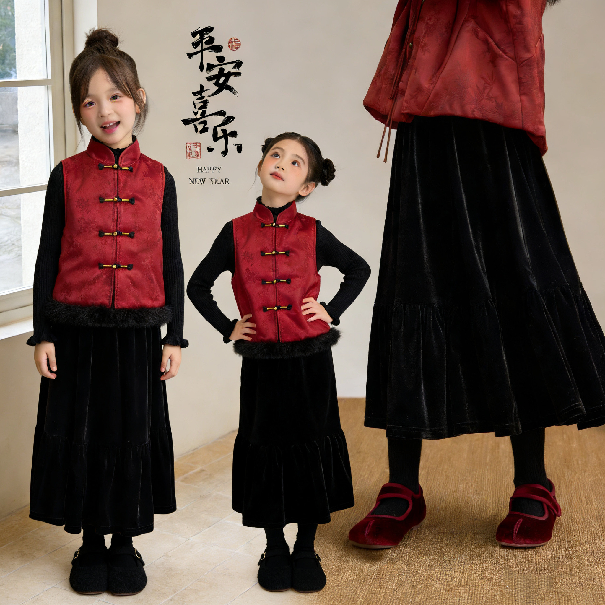 女童丝绒半身裙2025秋冬新款中大童洋气时尚儿童百搭中长款裙子。,童装/婴儿装/亲子装,半身裙,淘宝优惠券,粉丝福利购,淘宝优惠卷