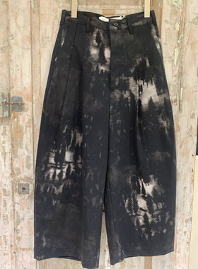 001ASEEDONCLOUD斑驳扎染不规则阔腿裤废土风原创小众诧寂休闲裤
