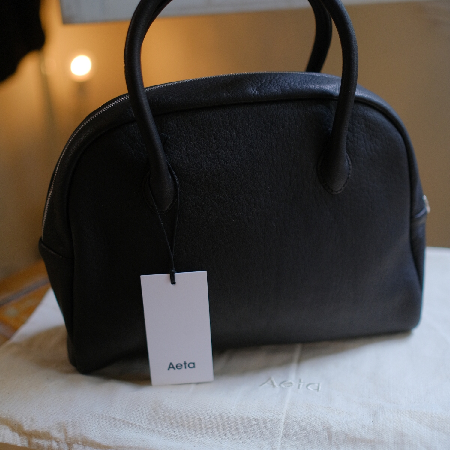 现货 Aeta 经典纯色简约手工鹿皮波士顿包 日本 BOSTON DA25