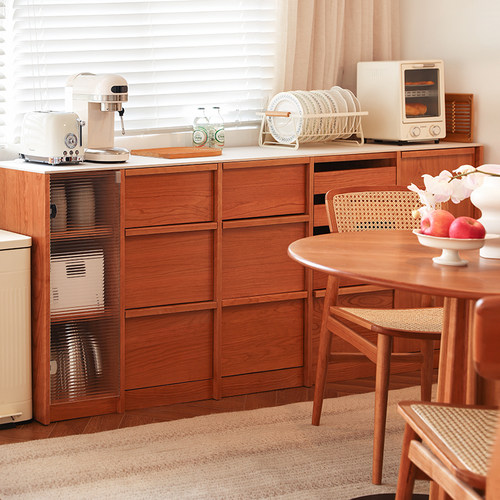 浮生记北欧樱桃木岩板储物餐边柜