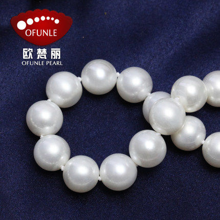 欧梵丽珠宝 AAAA+9-10mm正圆强光 淡水珍珠项链正品