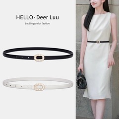 季阿玛施新颖新款时尚简约百搭韩版真皮细腰带女士裙子装饰皮带潮