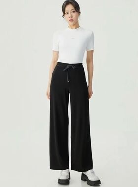 哥家商场同款2025春秋款百搭松紧腰莫代尔果冻裤休闲裤女1100408