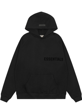 FOG复线第八季essentials单排植绒字母卫衣女宽松美式连帽衫男士