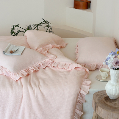 法式A类全棉双层皱皱纱布被套