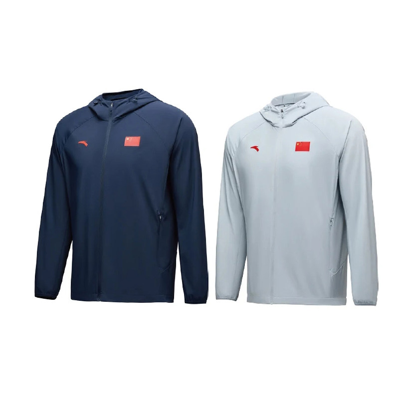 ANTA安踏2024款中国国家队国旗款跑步风衣男女款防风防泼水防晒服