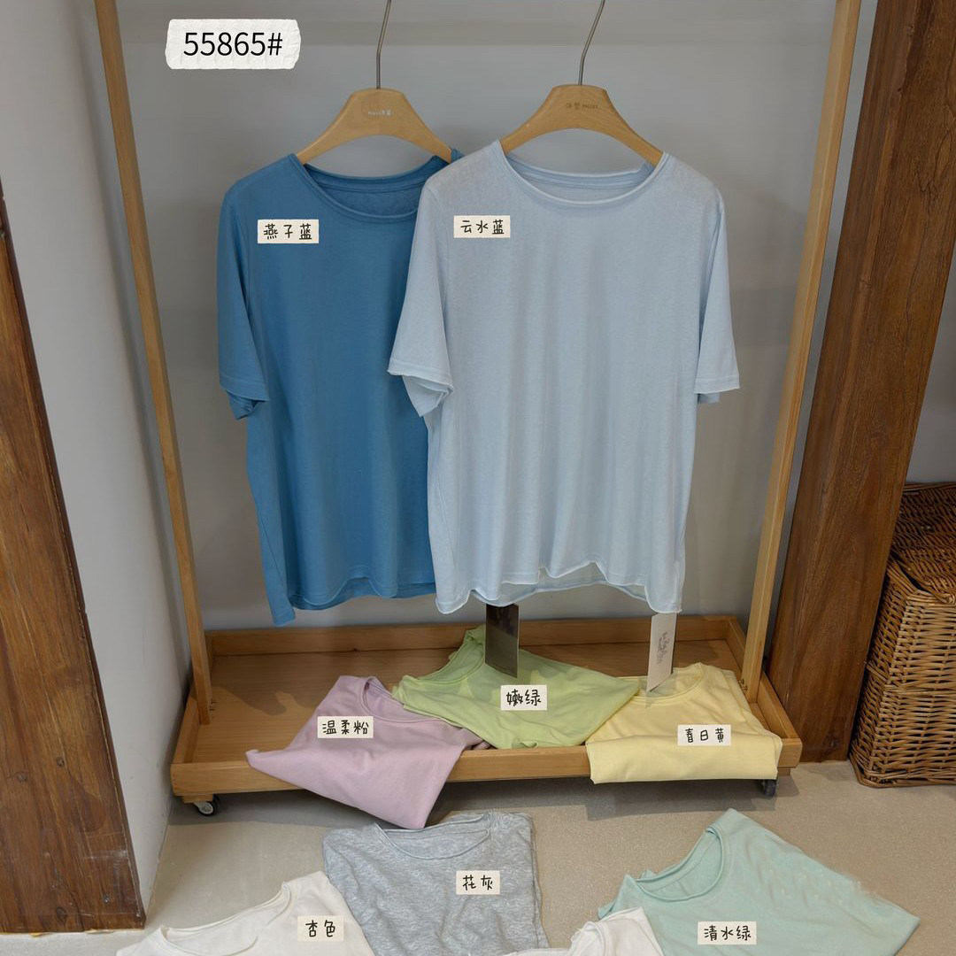 墨黛原品女装春夏新品文艺宽松慵懒风百搭背心显瘦T恤女打底合集