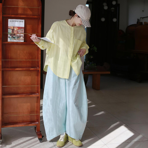柔软松紧腰显高休闲裤