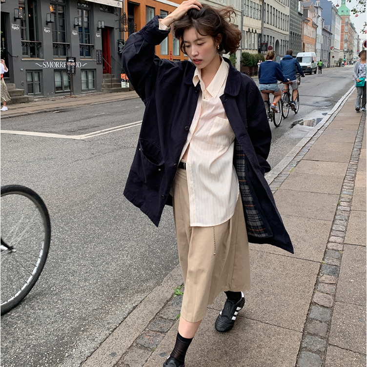 【cuckoo】韩国官网代购 帅气A字摆高腰系腰带长裙 beginning