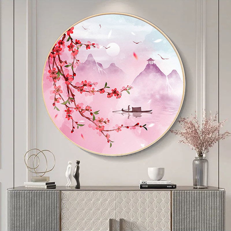 5d十里桃花钻石画满钻2025新款中式风景山水粘贴十字绣砖石秀卧室