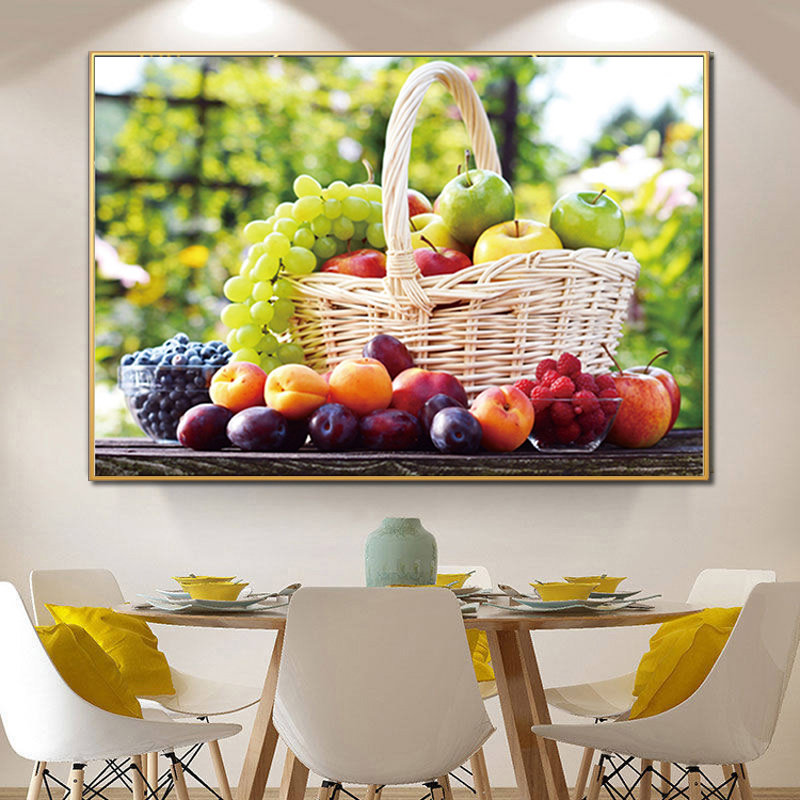 5d清新餐厅水果篮钻石画2026新款丰收点粘贴钻石十字绣砖石画厨房