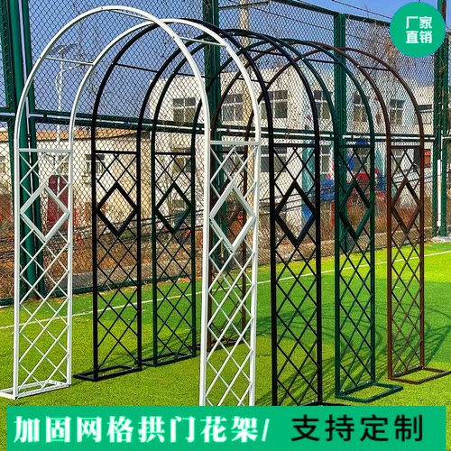 北欧铁艺拱门花架户外庭院爬藤架免安装月季支架