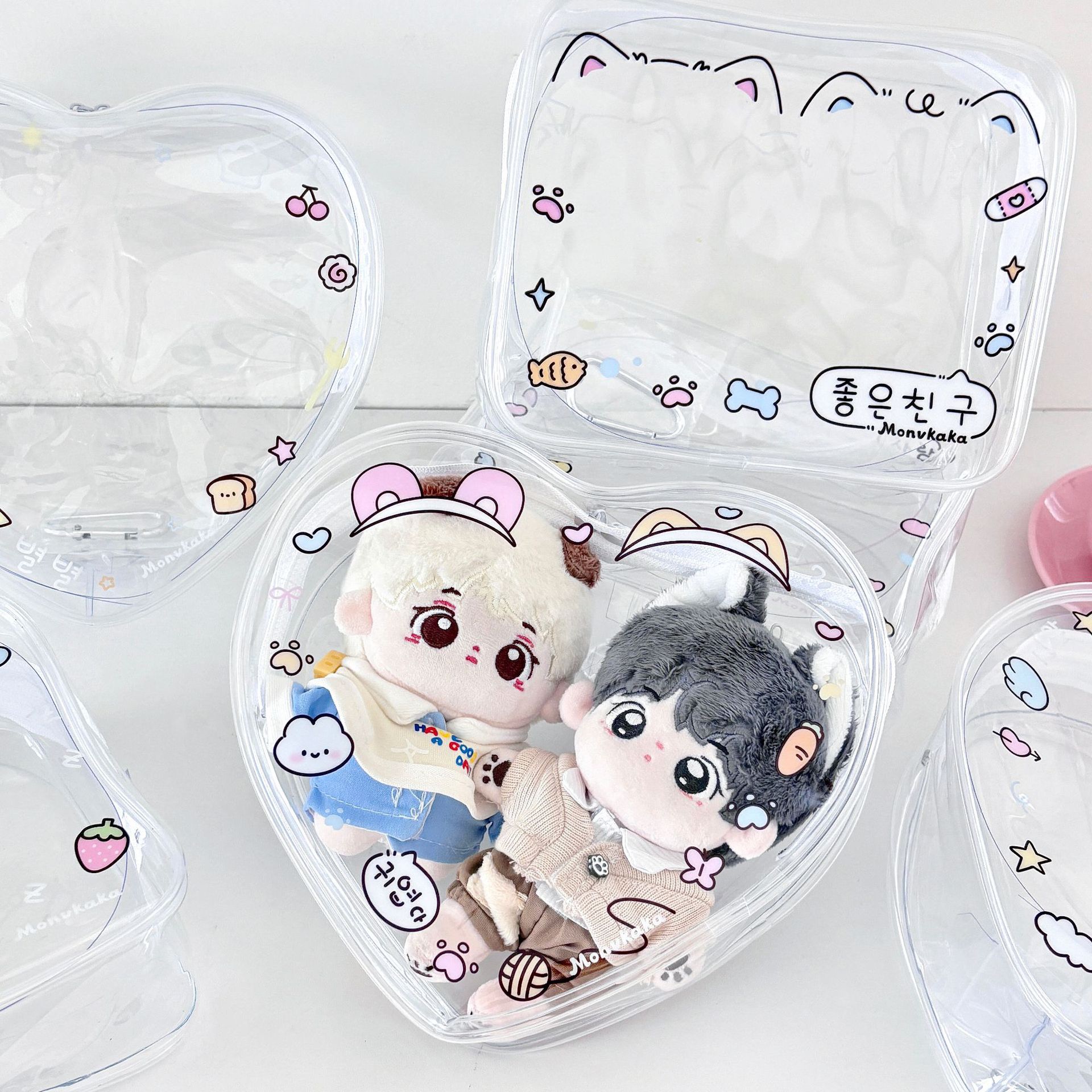 原创10cm娃双人娃包爱心娃包