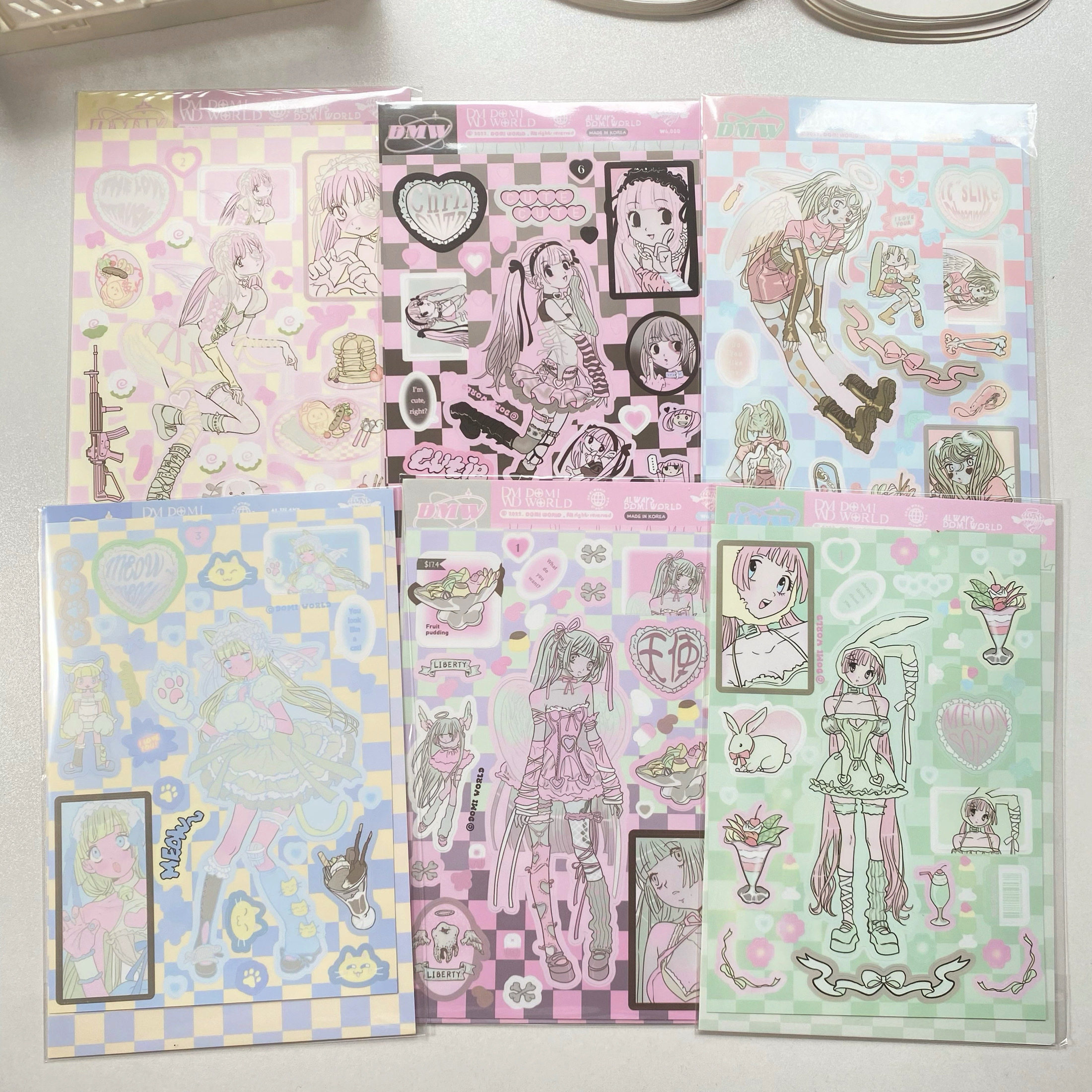 韩国ins甜美美少女人物咕卡贴纸甜亚风diy手帐素材ipad装饰贴画