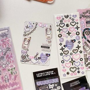韩国ins美式复古咕卡贴纸爱豆小卡diy手帐装饰朋克风手机爱心贴画