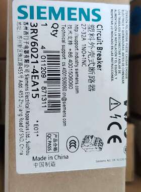 西门子塑料外壳式断路器 3RV6021-4EA15 -议价；