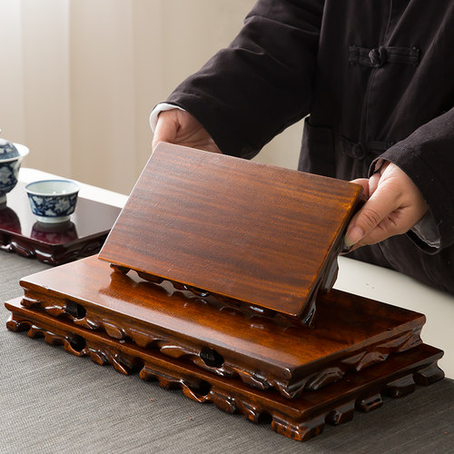 中式长方形实木居家摆件根雕底座