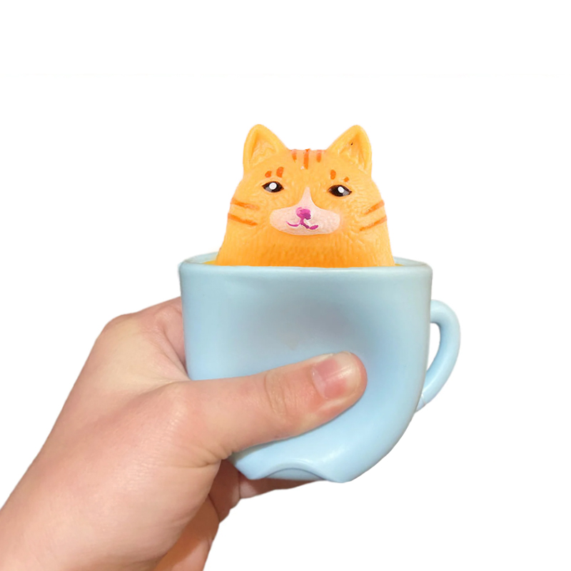 创意可爱挤压小猫杯 减压新奇整蛊搞笑发泄儿童玩具生日礼物