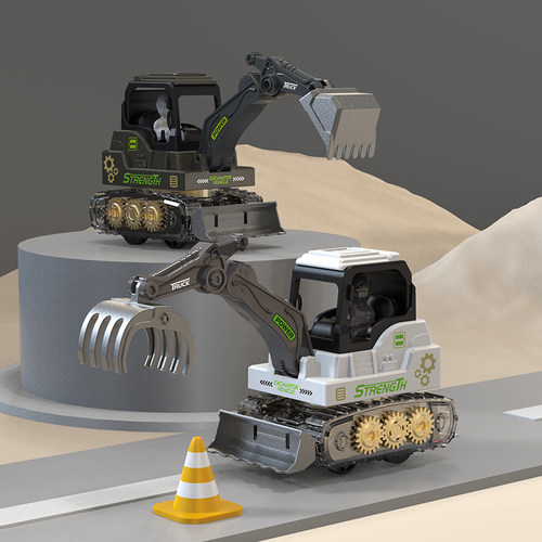 工程车中性按压惯性齿轮玩具