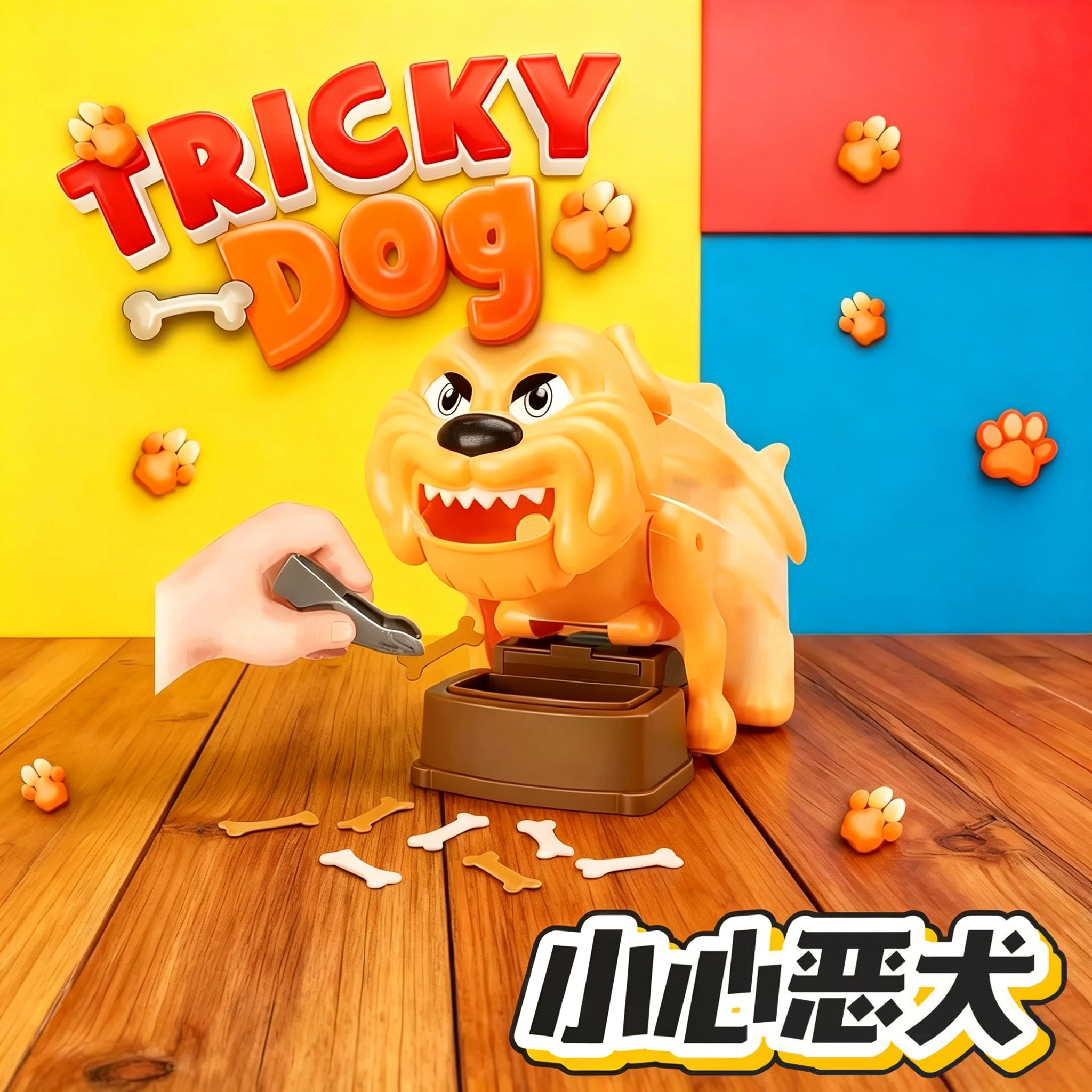创意整蛊恶犬小心恶犬桌面游戏恶搞夹骨头咬手大人儿童玩具礼物