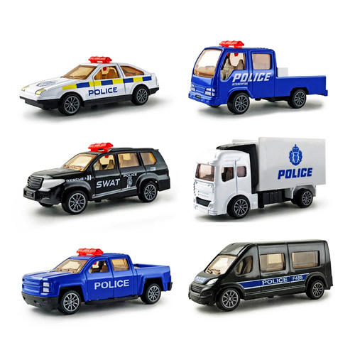 警车中性回力合金儿童玩具