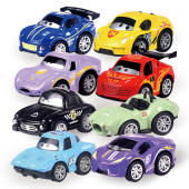 创意合金回力卡通赛车表情跑车彩色萌趣Q版 小车儿童玩具礼物
