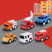 迷你合金回力卡通小消防车出租车警车救护车仿真模型儿童玩具礼物