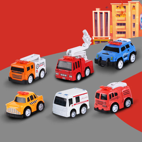 卡通小车中性回力合金玩具