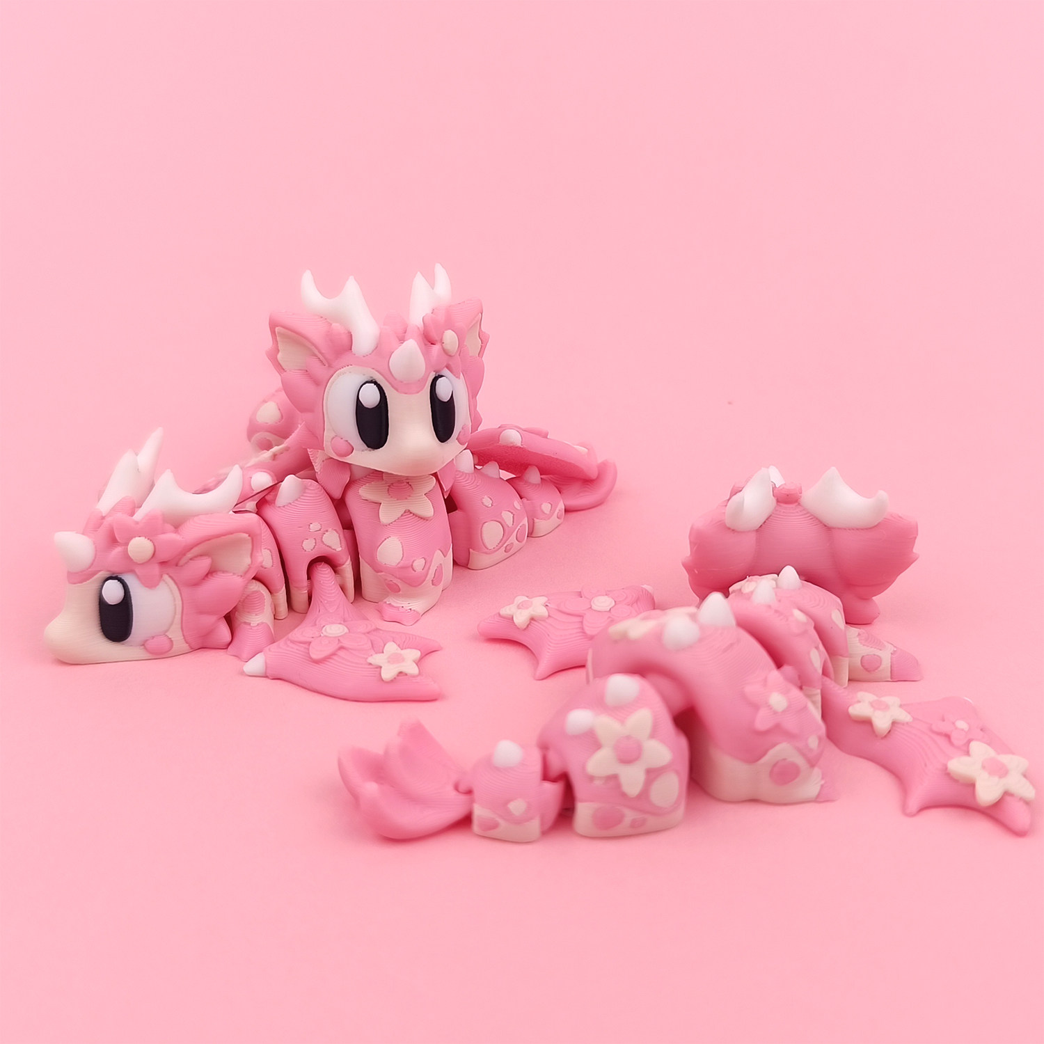 3D打印樱花龙冰川龙玩具摆件
