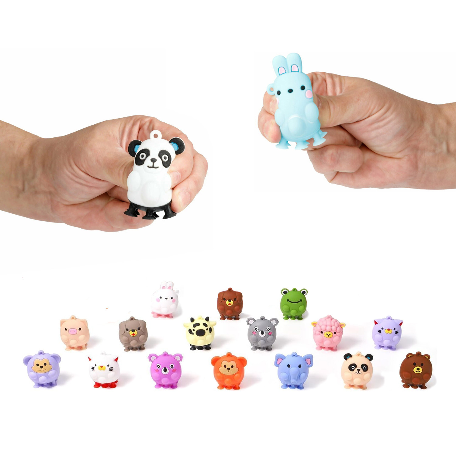 创意可爱卡通硅胶动物吸盘泡泡捏捏乐减压解压发泄钥匙扣儿童玩具