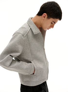 TMOR春夏新款空气层翻领百搭休闲cleanfit潮牌简约通勤卫衣外套