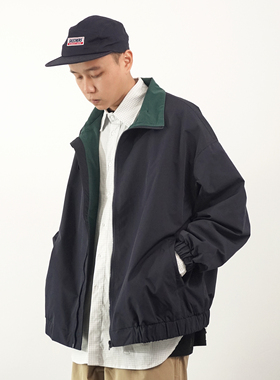 TMOR秋冬美式复古潮流纯色宽松百搭简约夹克街头INS男女工装外套