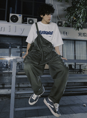 TMOR秋冬工装背带裤大码美式男宽松老爹裤春夏休闲裤日系男潮牌