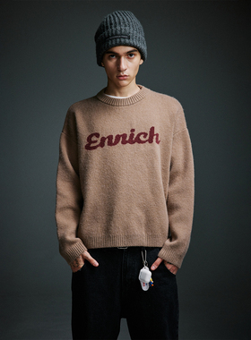 TMOR秋上新美式潮牌圆领个性字母毛衣百搭宽松休闲男女简约针织衫