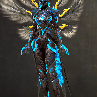 激战2深渊猎人套装 深渊猎人披肩背包和滑翔翼套装商城道具黑狮