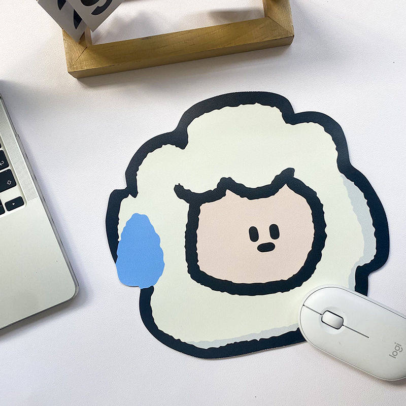 流汗动物卡通皮革鼠标垫防水异形创意办公室游戏桌面书桌垫胶垫子