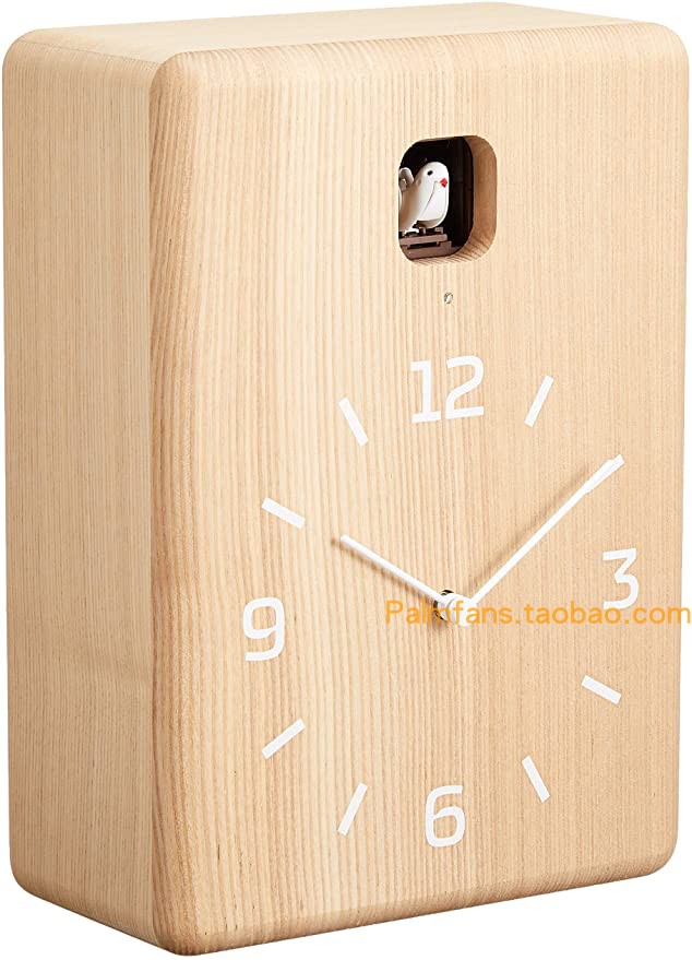 lemnos日本创意风木质挂墙钟表