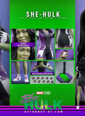 现货HOTTOYS HT 1/6 TMS093 剧集绿巨人 女浩克 SHE-HULK可动人偶
