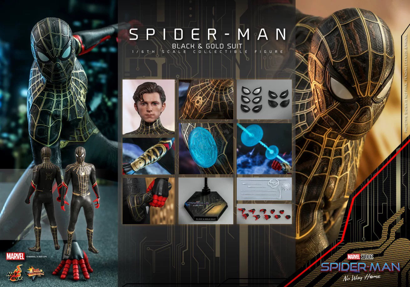 现货 HOTTOYS HT MMS604 1/6 蜘蛛侠 英雄无归 黑金色战衣 荷兰弟