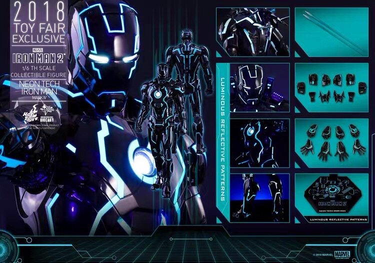 现货HotToys HT MMS485D24 钢铁侠MK4 创战光速蓝 会场版 模型