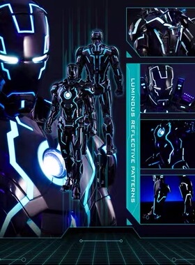 现货HotToys HT MMS485D24 钢铁侠MK4 创战光速蓝 会场版 模型