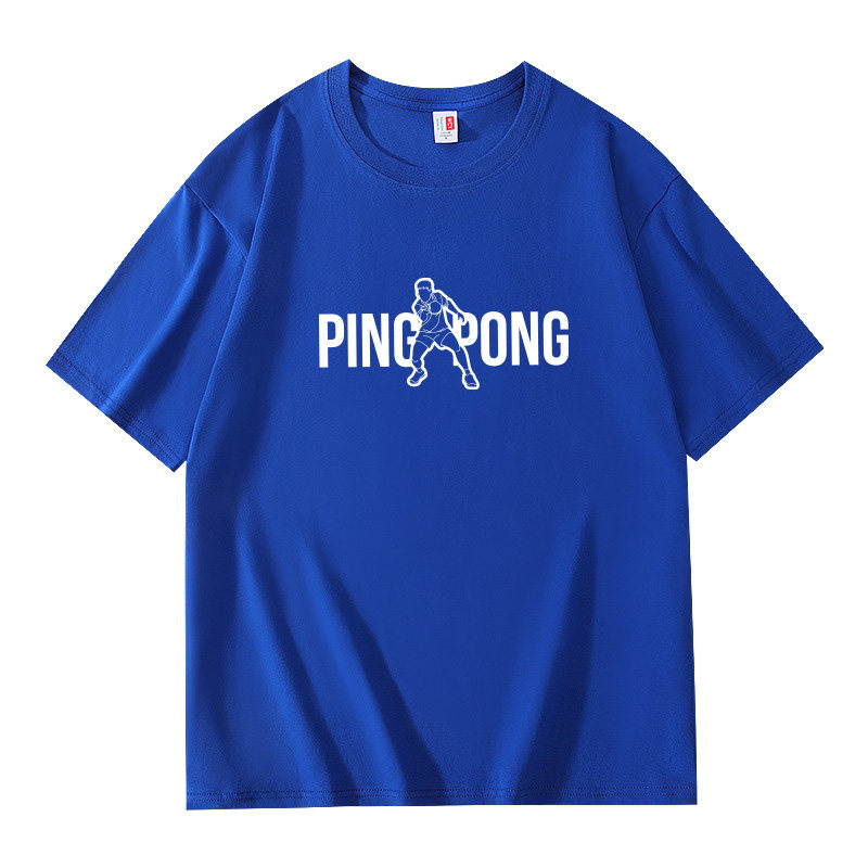 纯棉乒乓球服周边T恤短袖休闲服运动周边春夏球衣上衣卡通训练服