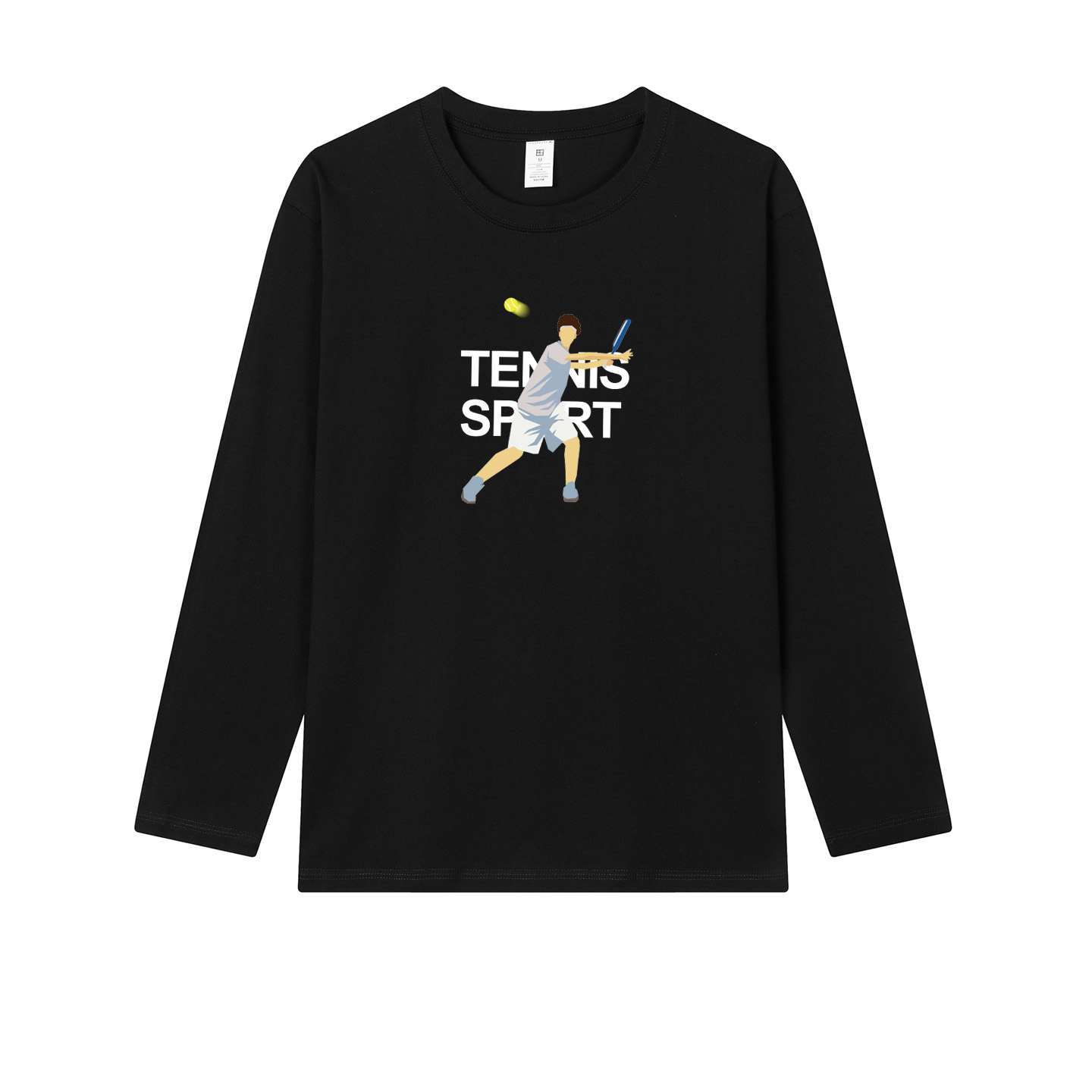 长袖网球服纯棉球衣T恤男女周边运动训练春秋冬保暖队服上衣户外