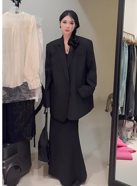 高级设计感黑色西装外套女春秋装新款韩版小个子气质休闲西服显瘦