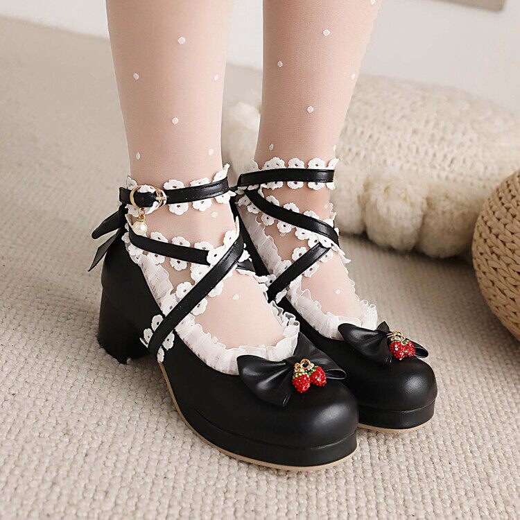 原创lolita鞋子公主lo鞋百搭配裙子高跟鞋女粗跟单鞋女洛丽塔鞋子