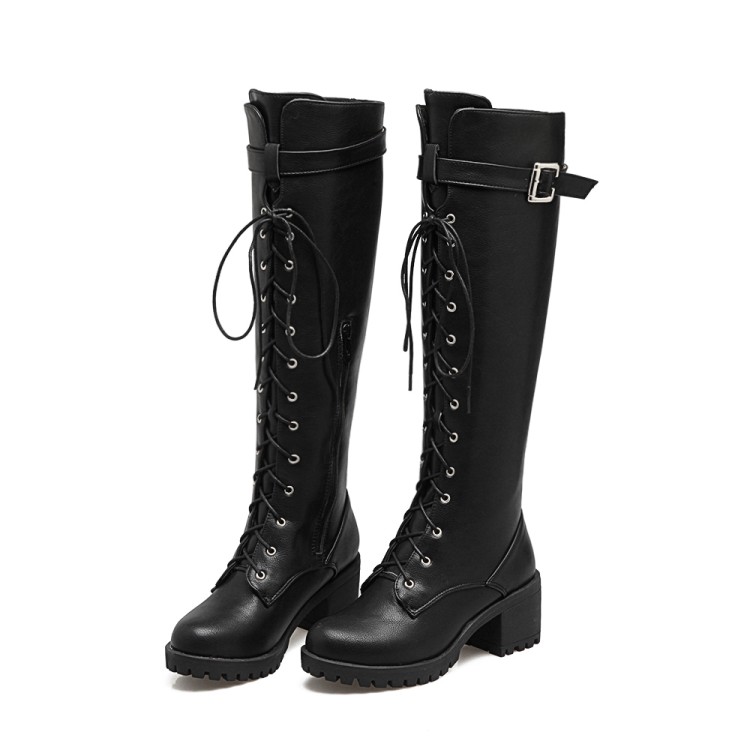 女神异闻录cos佐仓双叶cosplay鞋P5 cos 佐仓靴子黑色系带长靴